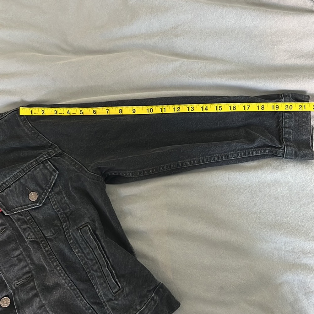 Levi's Black Denim Trucker Jacket Medium - Picture 7 of 7